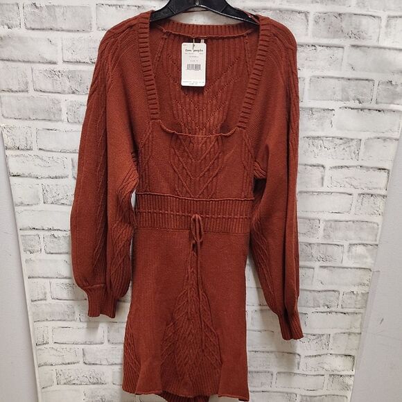 Free People Terracotta Long Sleeve Dress - Picture 4 of 5